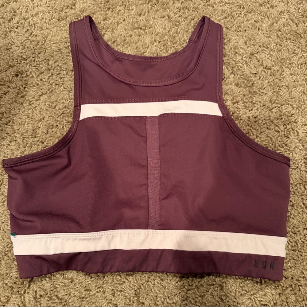 Nike run dvn Plum Sports Bra with Light Pink Accents - size M